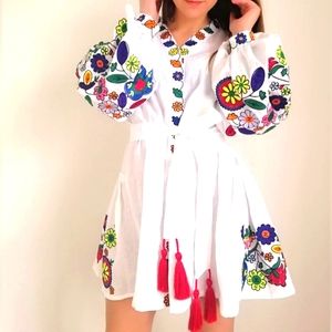 BRAND NEW Ukrainian embroidered linen dress from Olha Prusak
